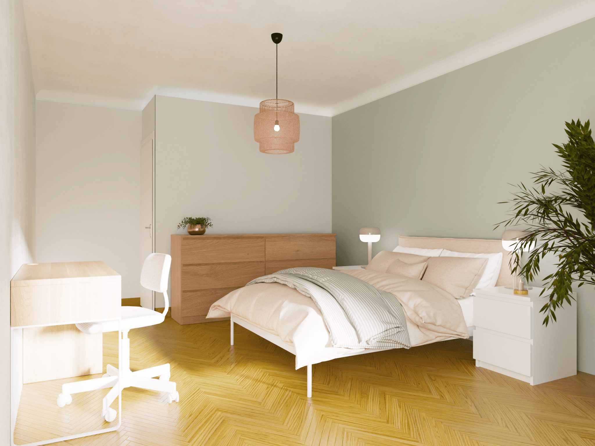 Living room with large and comfy sofa